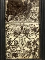 English Aesthetic Movement Cast Iron Fire Insert with Original Maw & Co Tiles - Thumbnail 16