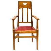 Arts & Crafts Oak Armchair by Jas Shoolbred - Thumbnail 5