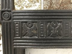 English Aesthetic Movement Cast Iron Fire Insert with Original Maw & Co Tiles - Thumbnail 18