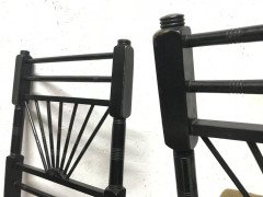 E W Godwin attri, A Pair of Anglo-Japanese Side Chairs with Radiating Spindles - Thumbnail 2