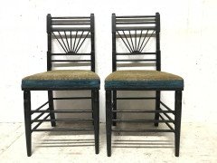 E W Godwin attri, A Pair of Anglo-Japanese Side Chairs with Radiating Spindles - Thumbnail 9