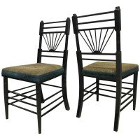 E W Godwin attri, A Pair of Anglo-Japanese Side Chairs with Radiating Spindles - Thumbnail 10