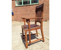 Heal's (attributed). a Set of Eight English Arts & Crafts Oak Dining Chairs - Thumbnail 5