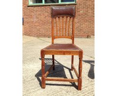 Heal's (attributed). a Set of Eight English Arts & Crafts Oak Dining Chairs - Thumbnail 9