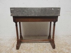 A W N Pugin Gillows, Gothic Revival Oak Marble-Top Washstand with Carved Florets - Thumbnail 6