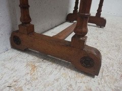 A W N Pugin Gillows, Gothic Revival Oak Marble-Top Washstand with Carved Florets - Thumbnail 16