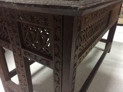Moorish Carved and Inlaid Teak Folding Coffee Table - Thumbnail 5
