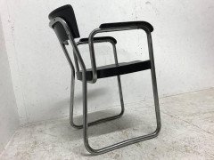 Emile Guillot Tubular Steel Modernist Armchair Made by Thonet - Thumbnail 3