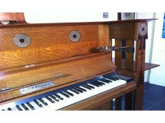 Valkyrie Arts and Crafts Oak Piano Designed by L F Wyburd for Liberty and Co - Thumbnail 8