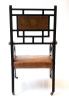  E W Godwin. Probably made by William Watt. A Rare Anglo-Japanese Armchair. - Thumbnail 4