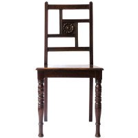 Bruce Talbert attri, An Anglo-Japanese Walnut Chair With a Carved Sunflower - Thumbnail 1