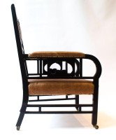  E W Godwin. Probably made by William Watt. A Rare Anglo-Japanese Armchair. - Thumbnail 2