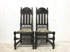 Liberty & Co. Set of 14 Gothic Style Arts & Crafts Oak Dining Chairs & Armchairs - Thumbnail 4
