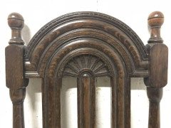 Liberty & Co. Set of 14 Gothic Style Arts & Crafts Oak Dining Chairs & Armchairs - Thumbnail 6