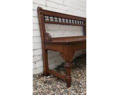 Bruce Talbert, attr, a Long Aesthetic Movement Oak Bench with Carved Florets - Thumbnail 4