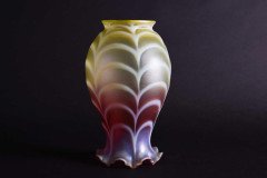 Thomas Webb, a Large Vaseline and Cranberry Shade, Circa 1900 - Thumbnail 9