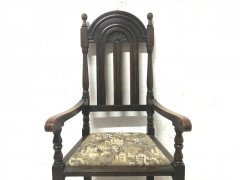 Liberty & Co. Set of 14 Gothic Style Arts & Crafts Oak Dining Chairs & Armchairs - Thumbnail 13