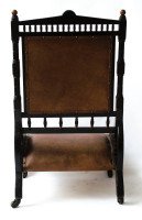 Richard Charles An Aesthetic Movement Ebonized and Parcel Gilt Lounge Chair. - Thumbnail 1