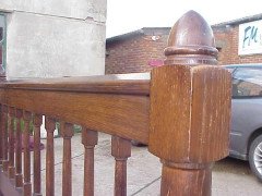 Shapland & Petter, Arts & Crafts Oak Double Bed with Acorn Tops to Each Corner - Thumbnail 4