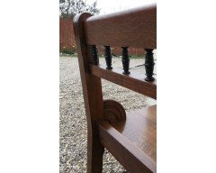 Bruce Talbert, attr, a Long Aesthetic Movement Oak Bench with Carved Florets - Thumbnail 11