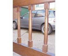 Shapland & Petter, Arts & Crafts Oak Double Bed with Acorn Tops to Each Corner - Thumbnail 6