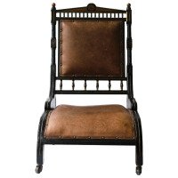 Richard Charles An Aesthetic Movement Ebonized and Parcel Gilt Lounge Chair. - Thumbnail 4