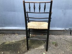 William Morris, A Classic Arts & Crafts Ebonised Armchair from the Sussex Range. - Thumbnail 3