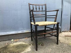 William Morris, A Classic Arts & Crafts Ebonised Armchair from the Sussex Range. - Thumbnail 7