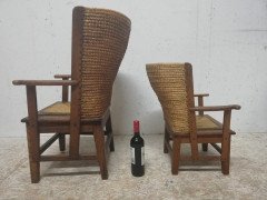 Near Matching Pair of Arts & Crafts Small and Large Children's Orkney Chairs - Thumbnail 3