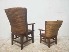 Near Matching Pair of Arts & Crafts Small and Large Children's Orkney Chairs - Thumbnail 5