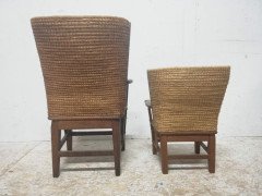 Near Matching Pair of Arts & Crafts Small and Large Children's Orkney Chairs - Thumbnail 6