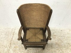 Near Matching Pair of Arts & Crafts Small and Large Children's Orkney Chairs - Thumbnail 12