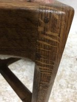 Gordon Russell, an Arts & Crafts Cotswold Oak Stool with Carved Cross Stretcher - Thumbnail 7