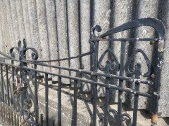 Pair of Arts & Crafts Hand Forged Iron Gates with Sweeping Top Rails - Thumbnail 11