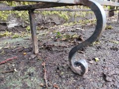 French Iron Scroll Work Window or Patio Planter with Curved Ends on Shaped Feet - Thumbnail 12