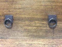 Wylie & Lochhead. A Large Arts & Crafts Oak Wardrobe With Stylised Iron Hinges - Thumbnail 3