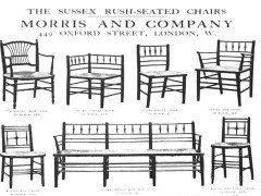 Morris & Co Ford Maddox Brown A set of five Arts & Crafts Ebonized Sussex Chairs - Thumbnail 1