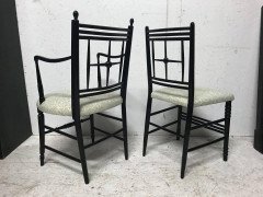 Morris & Co Ford Maddox Brown A set of five Arts & Crafts Ebonized Sussex Chairs - Thumbnail 4