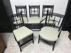 Morris & Co Ford Maddox Brown A set of five Arts & Crafts Ebonized Sussex Chairs - Thumbnail 7