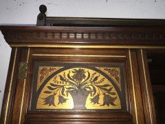 H.W. Batley Gillows & Co an Aesthetic Movement Walnut & Gilt Secretaire Bookcase - Thumbnail 4