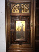 H.W. Batley Gillows & Co an Aesthetic Movement Walnut & Gilt Secretaire Bookcase - Thumbnail 5