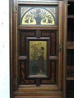 H.W. Batley Gillows & Co an Aesthetic Movement Walnut & Gilt Secretaire Bookcase - Thumbnail 7