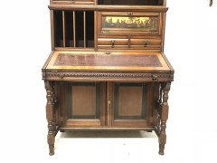 H.W. Batley Gillows & Co an Aesthetic Movement Walnut & Gilt Secretaire Bookcase - Thumbnail 8