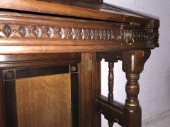 H.W. Batley Gillows & Co an Aesthetic Movement Walnut & Gilt Secretaire Bookcase - Thumbnail 15