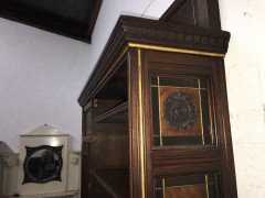 H.W. Batley Gillows & Co an Aesthetic Movement Walnut & Gilt Secretaire Bookcase - Thumbnail 17