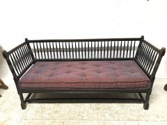 Liberty & Co. William Birch, an Arts & Crafts Dark Oak Settee with Angular Sides - Thumbnail 3