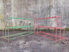 Four French Mid Century Rectangular Iron Garden Plant Pot Shelves or Stands - Thumbnail 2