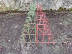 Four French Mid Century Rectangular Iron Garden Plant Pot Shelves or Stands - Thumbnail 4