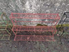 Four French Mid Century Rectangular Iron Garden Plant Pot Shelves or Stands - Thumbnail 8