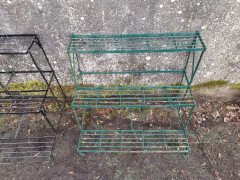 Four French Mid Century Rectangular Iron Garden Plant Pot Shelves or Stands - Thumbnail 12
